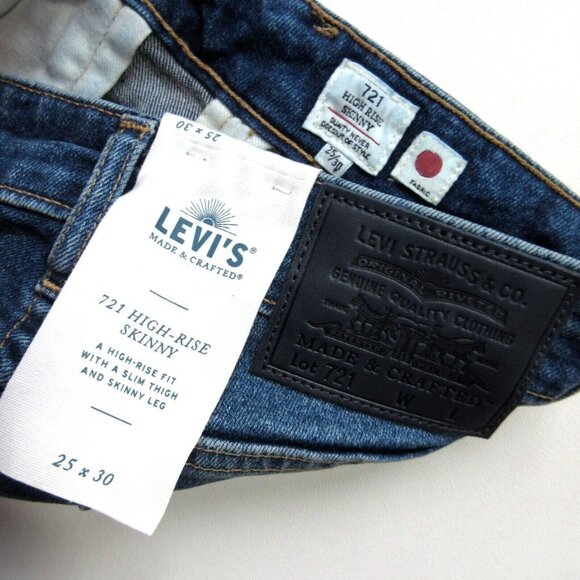 NWT Levi's Made & Crafted 721 Skinny in West Coast Blues Embroidered Jeans 25 - Picture 4 of 8